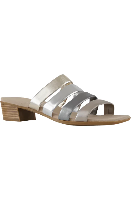 Munro Women's Adrianne Slide-In Sandal - Taupe Metallic