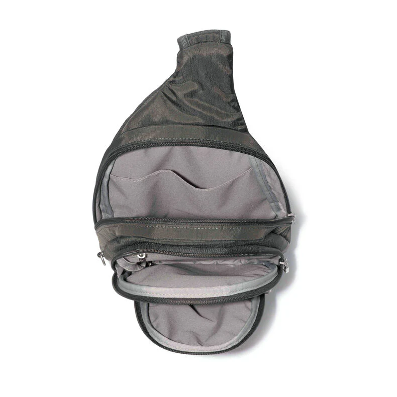 Baggallini Securtex® Anti-Theft Multi Zip Sling - Charcoal - Image 3