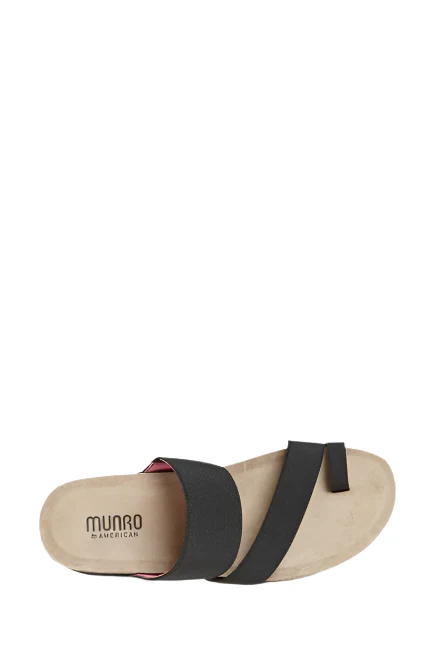 Munro Women's Aries Comfortable Sandal - Black Fabric - Image 3