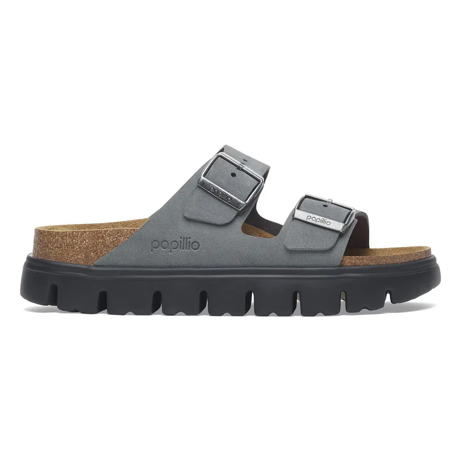 Papillio by Birkenstock Women's Arizona Chunky Sandal - Basalt Grey Suede - Image 2