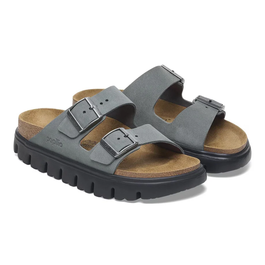 Papillio by Birkenstock Women's Arizona Chunky Sandal - Basalt Grey Suede - Image 3