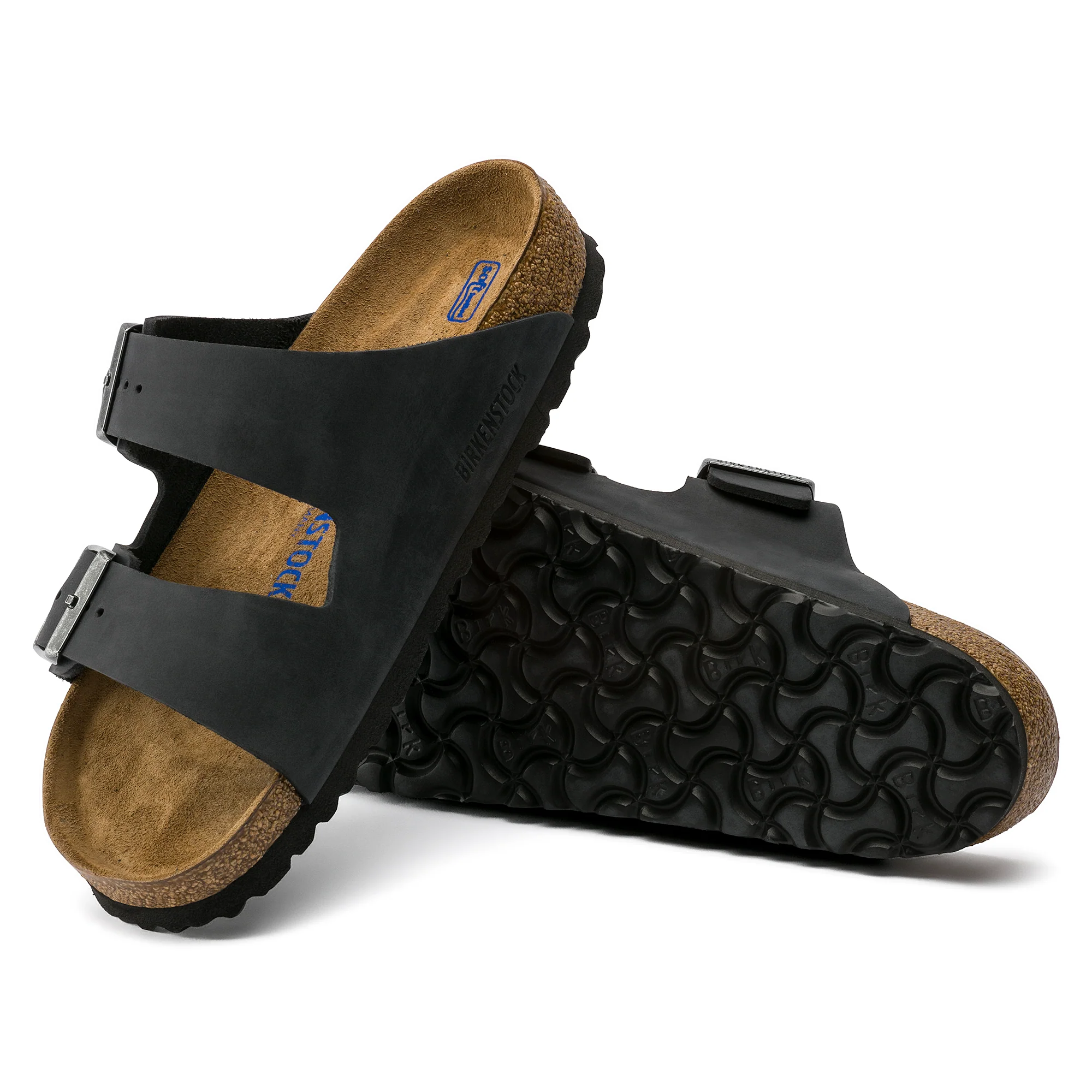 Birkenstock Unisex Arizona Soft Footbed Oiled Leather Sandal - Black - Image 4