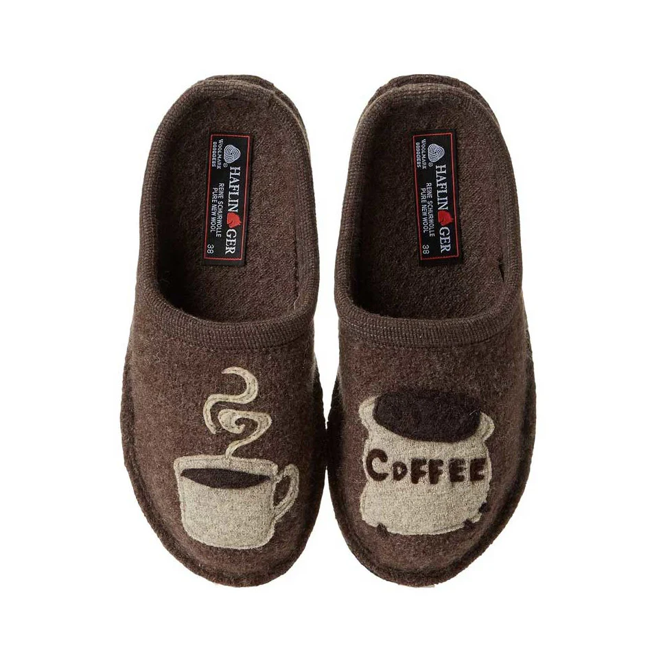 Haflinger Unisex Coffee Slippers with Soft Sole - Image 3