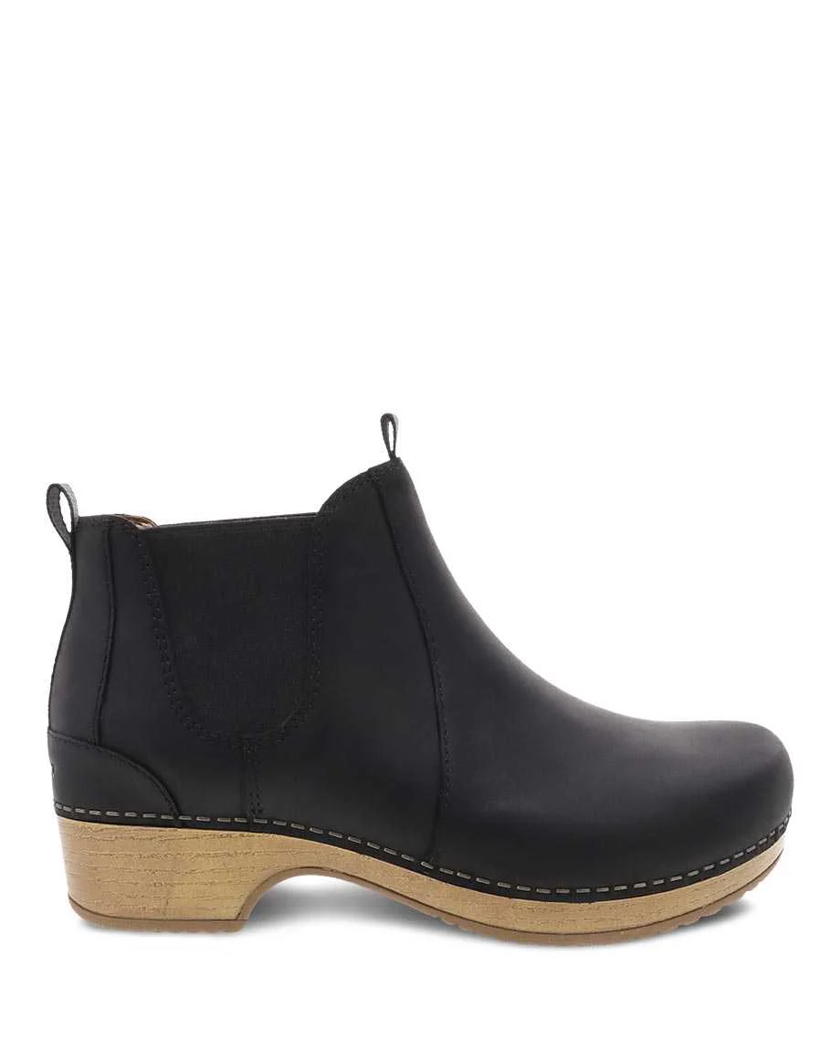 Dansko Women's Becka Pull Up Bootie - Black Oiled - Image 4