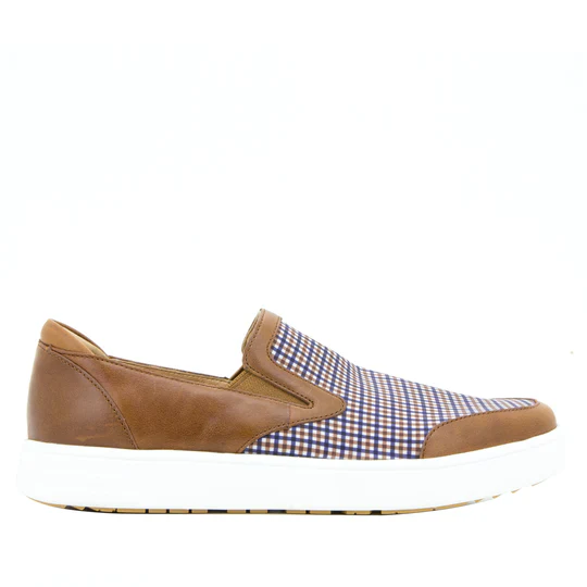 Alegria Men's Bender Slip-On Shoe - Tan Plaid - Image 3