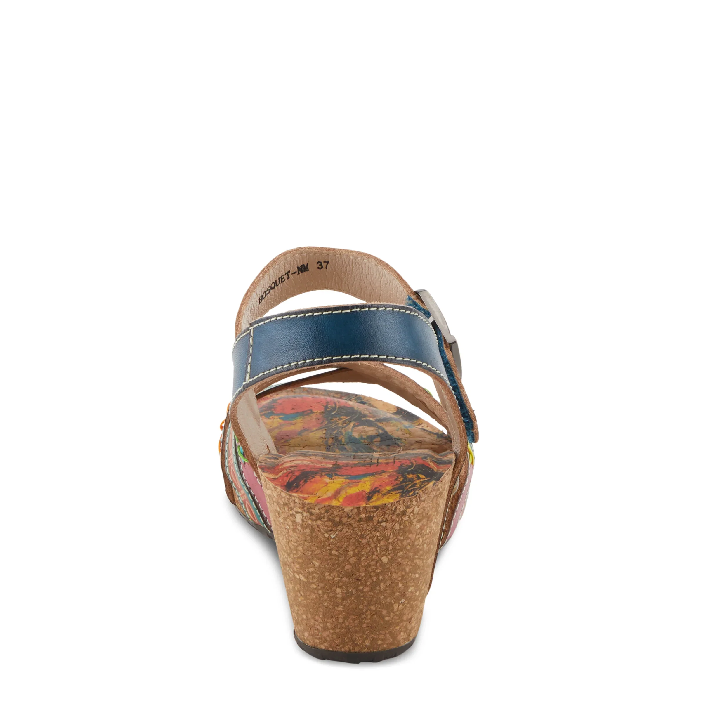 L'artiste by Spring Step Women's Bosquet Wedge Sandals - Navy Multi - Image 5