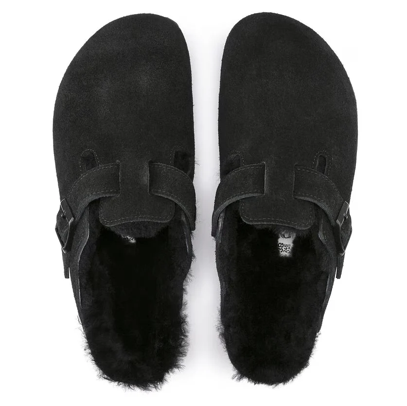Birkenstock Unisex Boston Shearling Clog - Black - Image 4