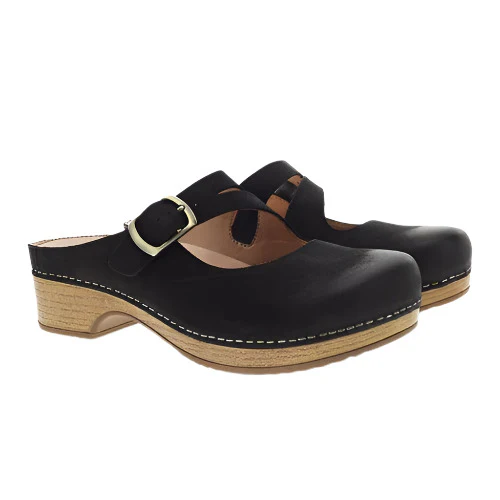 Dankso Women's Britney Clog Black Burnished Nubuck