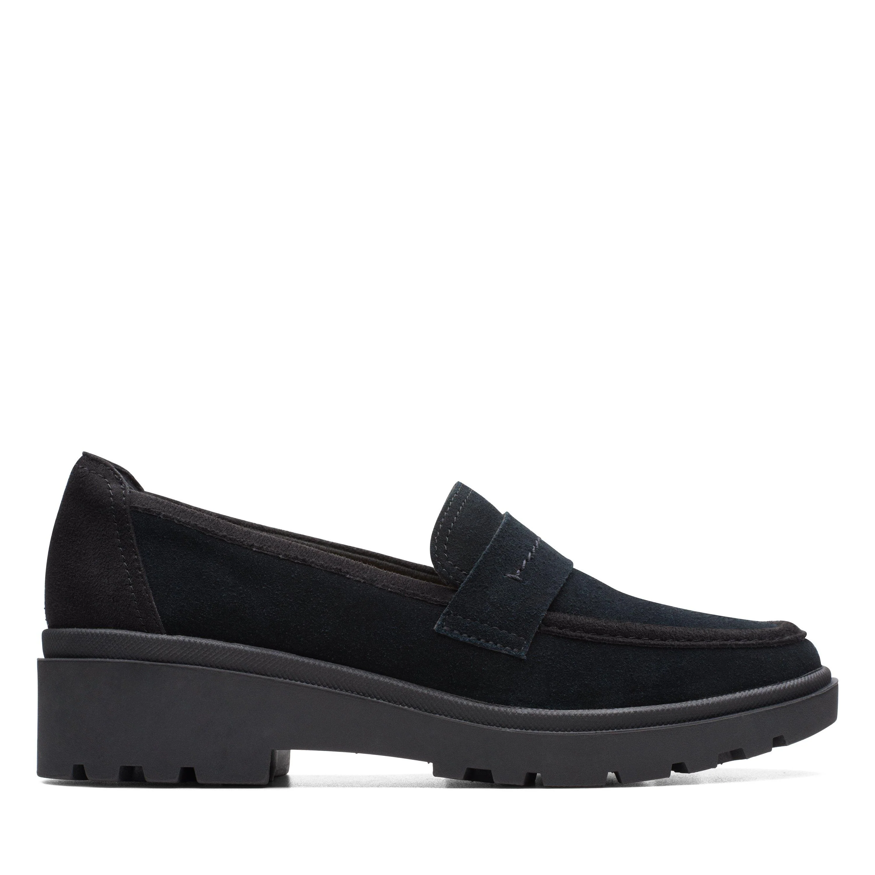 Clarks Women's Calla Ease Loafer - Black Suede - Image 3