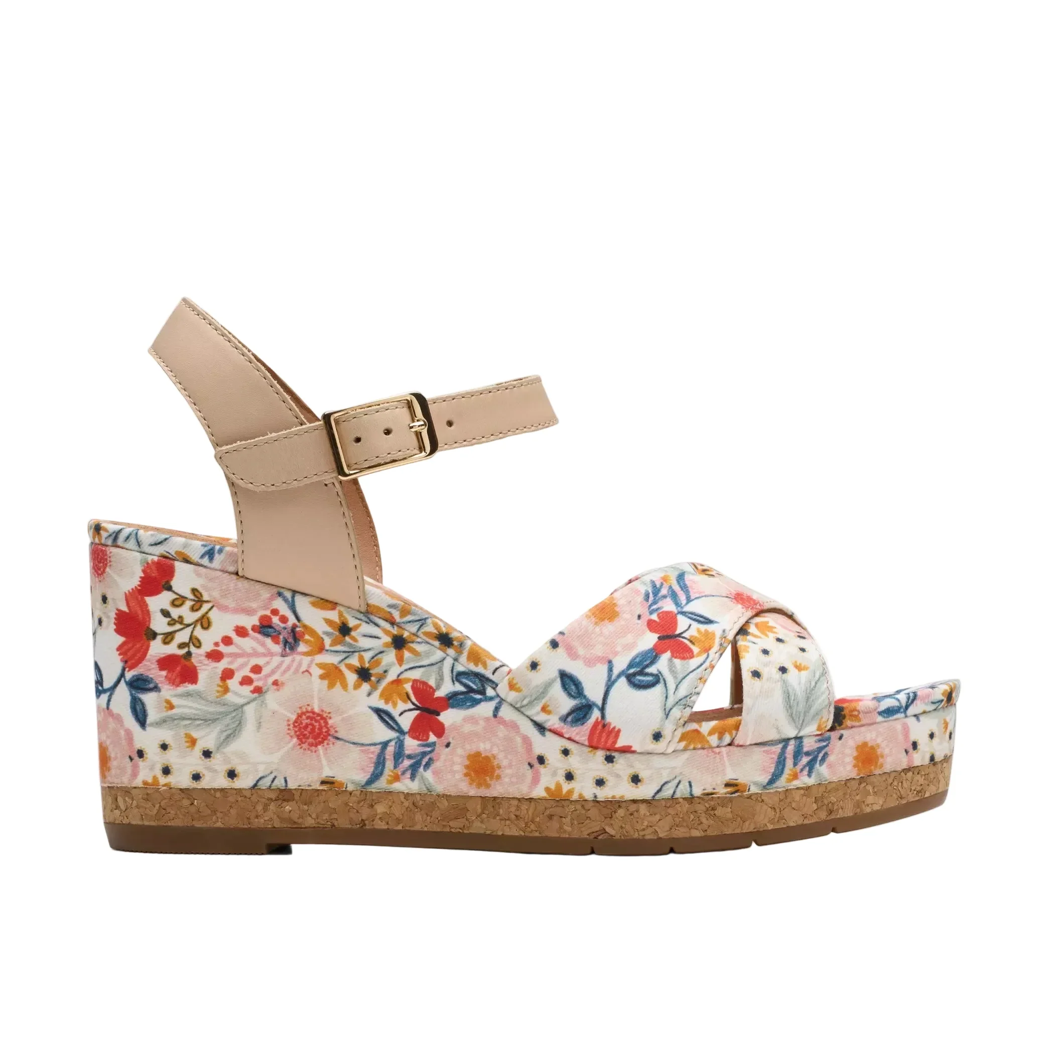 Clarks Women's Chicly Platform Sandal - Floral White - Image 2