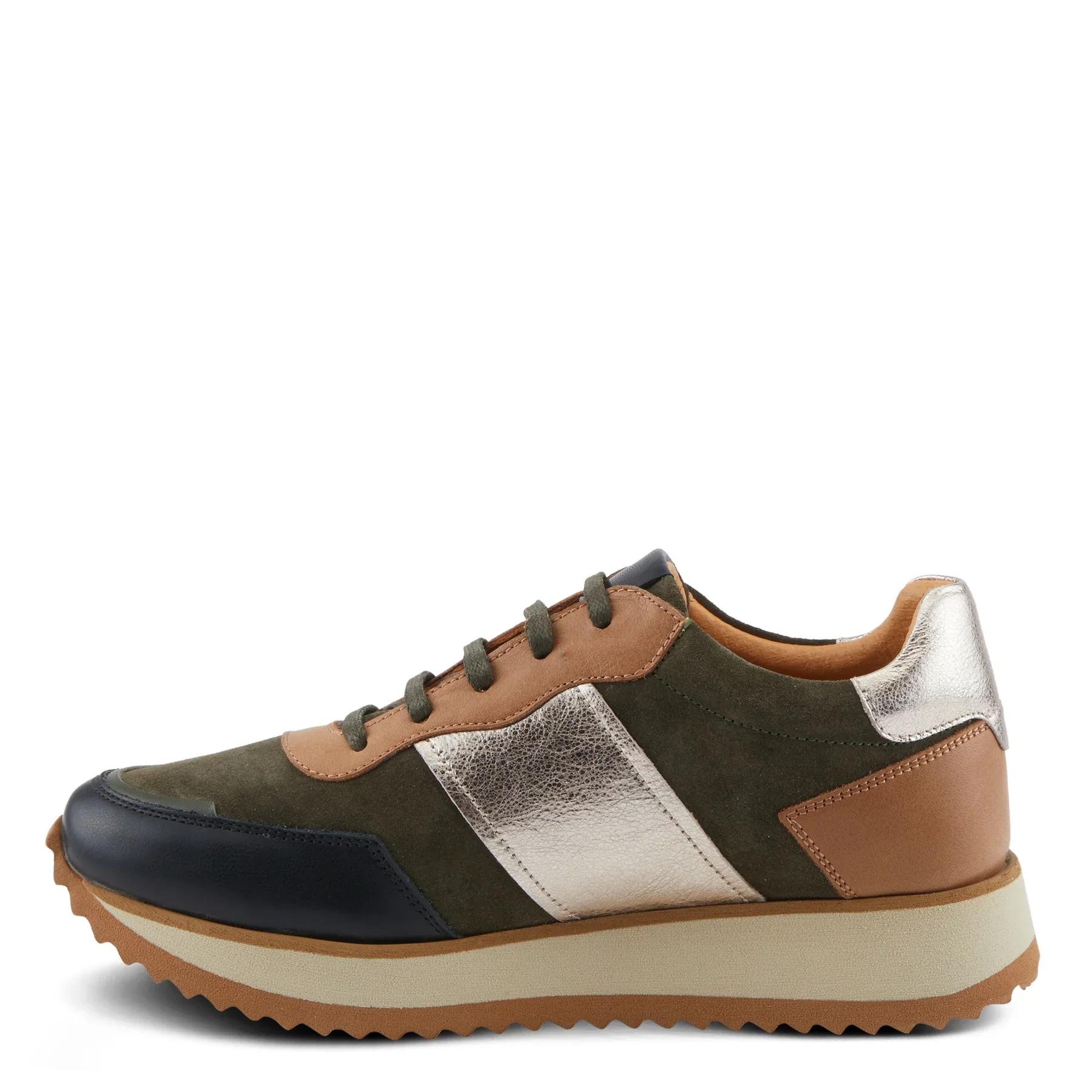 Spring Step Compter Sneaker - Olive Suede - Image 2