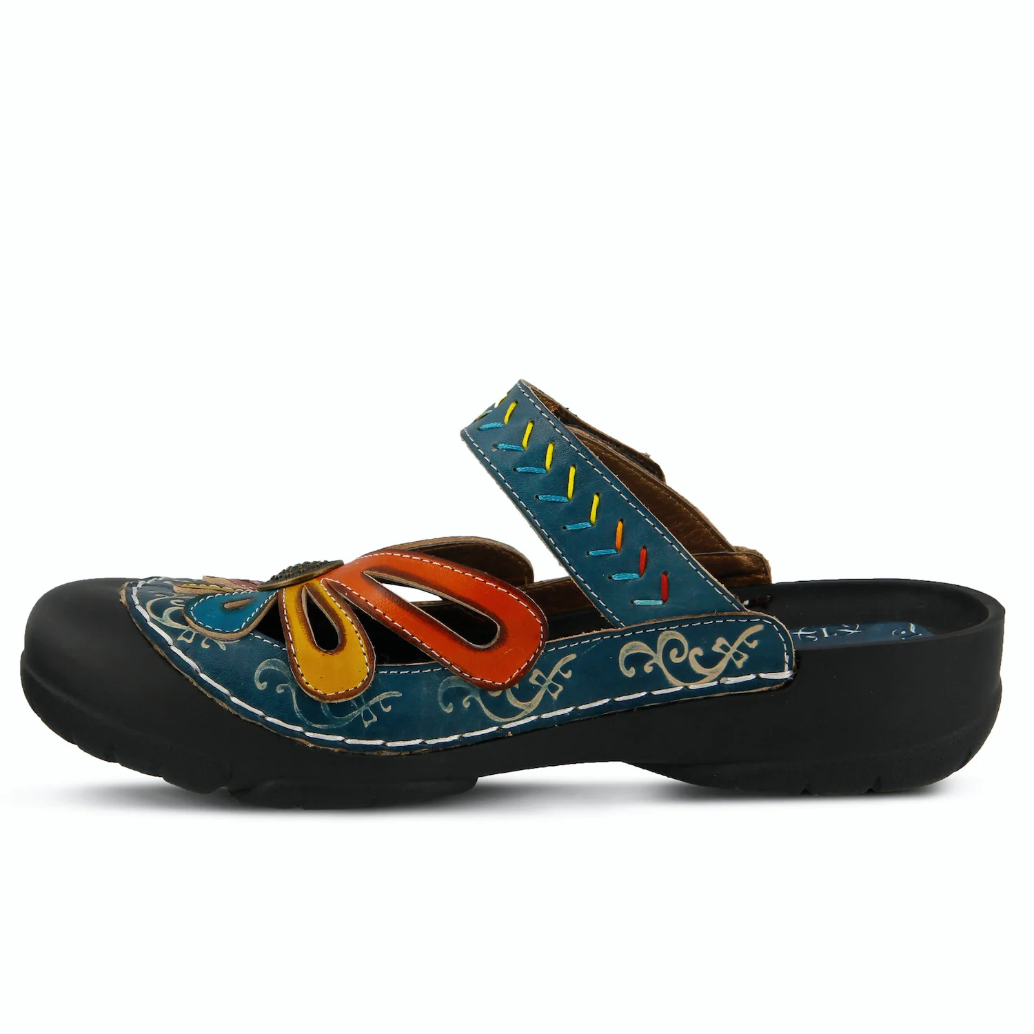 L`Artiste by Spring Step Women's Copa Hand Painted Clog - Blue Multi - Image 2