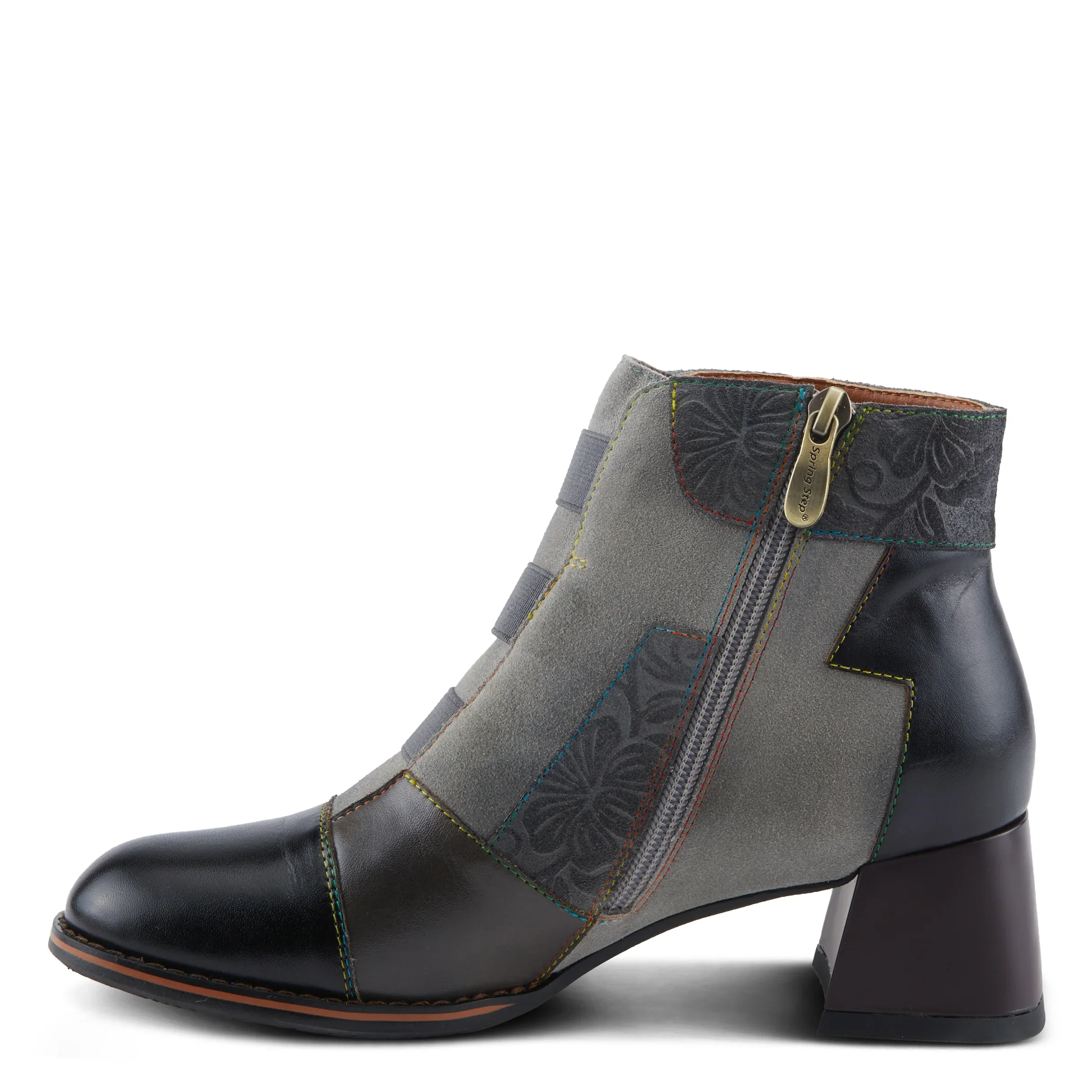 L'Artiste by Spring Step Women's Copine Chunky Heel Bootie - Black Multi - Image 2