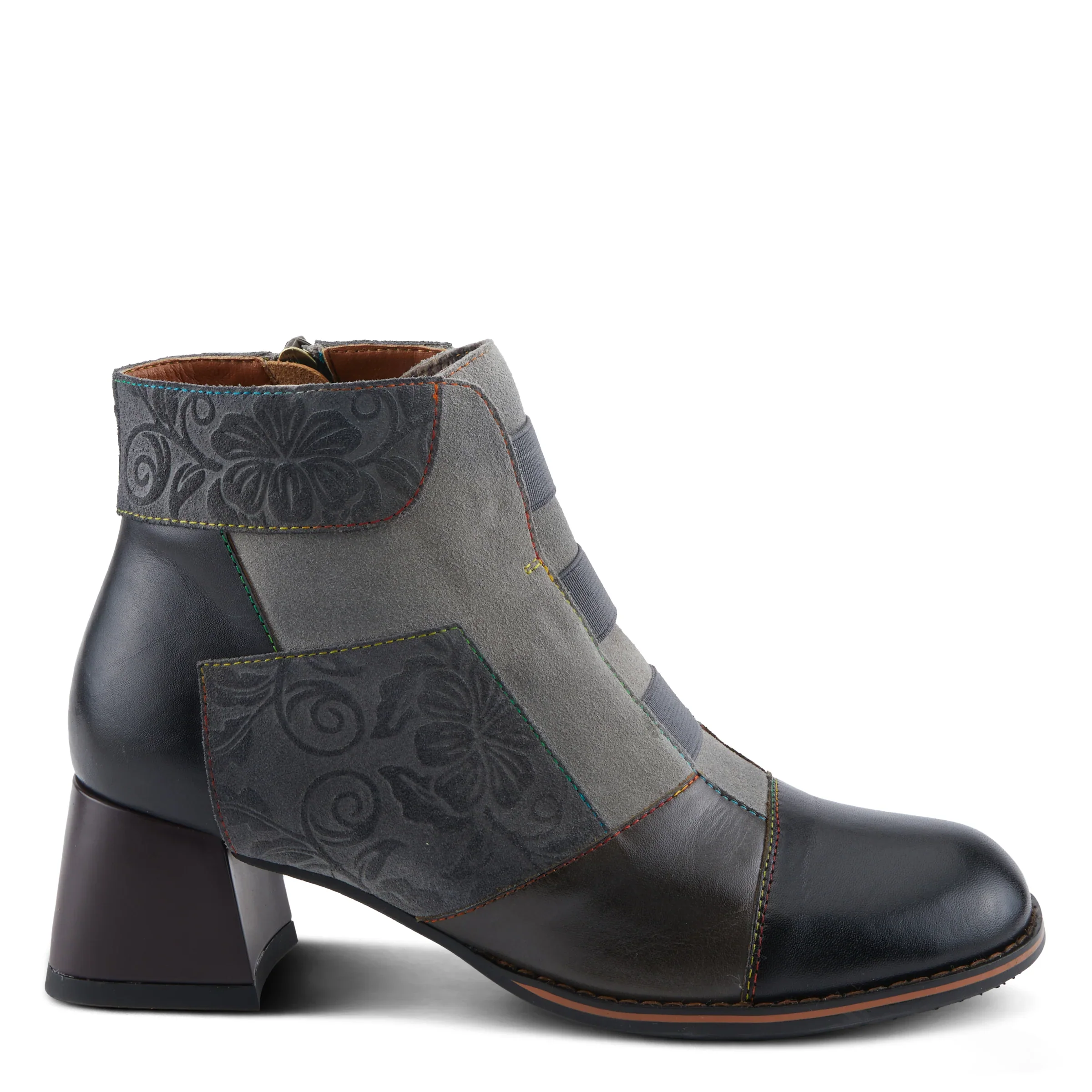L'Artiste by Spring Step Women's Copine Chunky Heel Bootie - Black Multi - Image 3