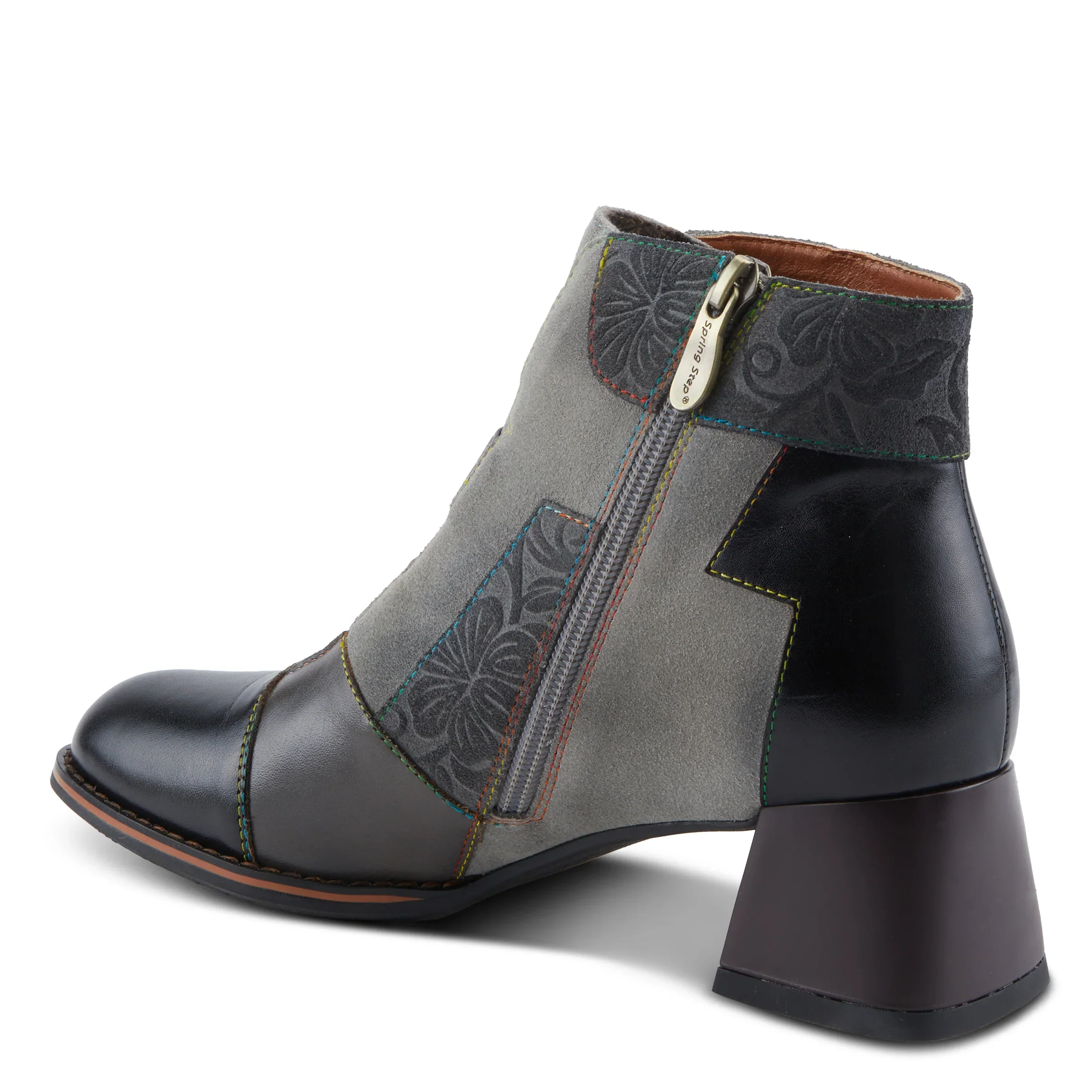 L'Artiste by Spring Step Women's Copine Chunky Heel Bootie - Black Multi - Image 4