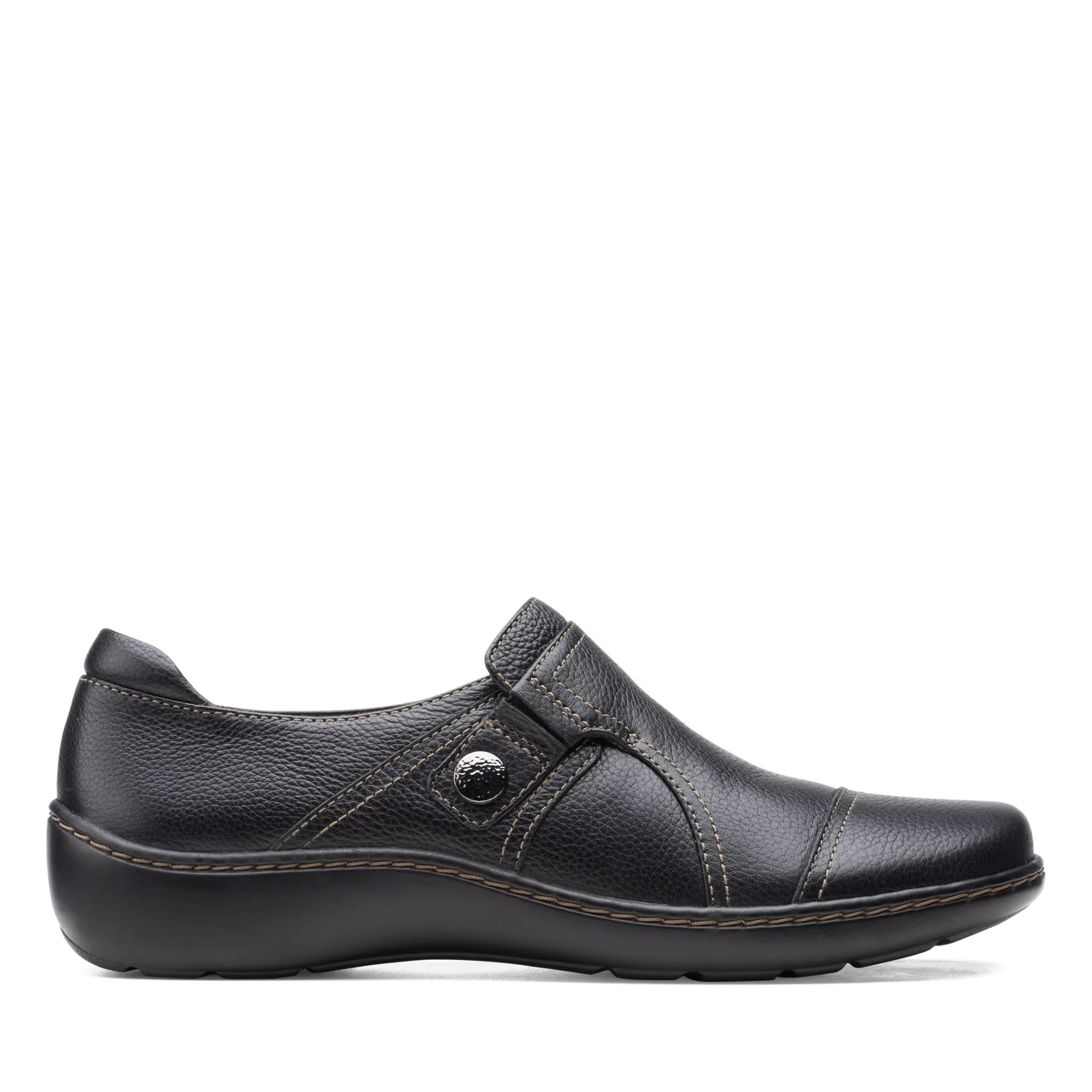 Clarks Women's Cora Poppy Slip On - Black Tumbled - Image 2