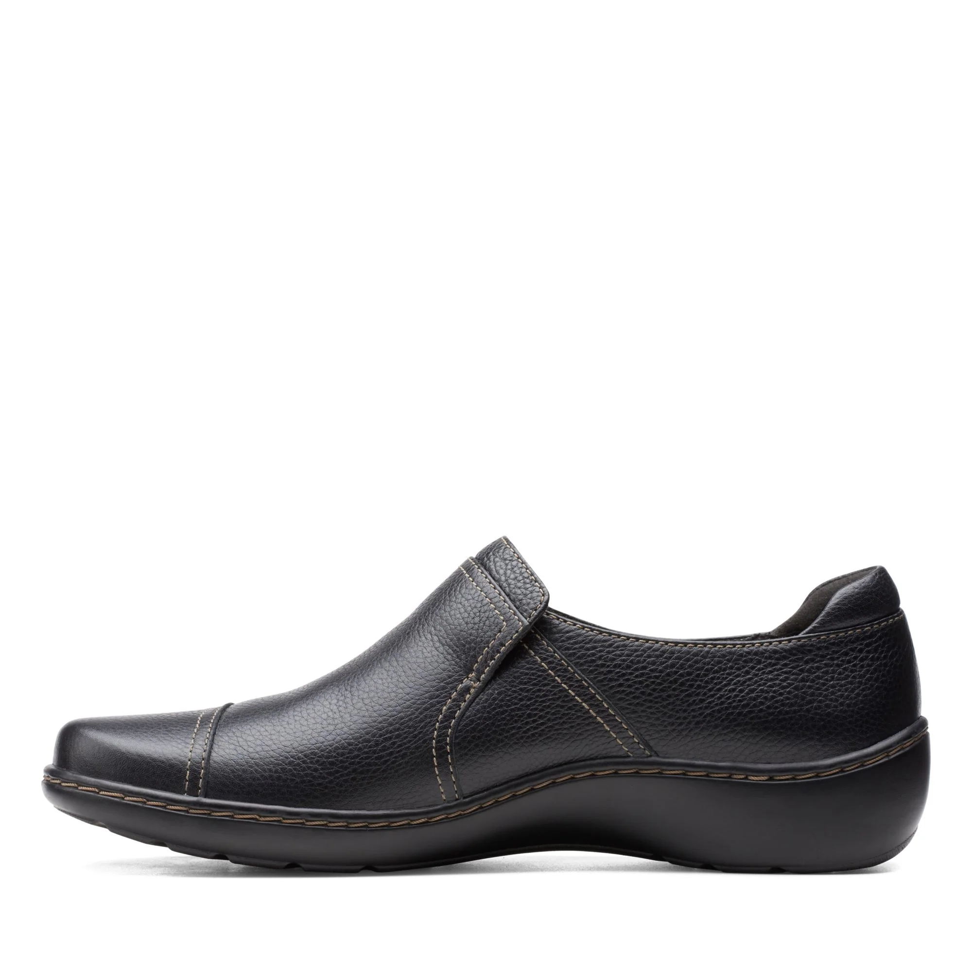 Clarks Women's Cora Poppy Slip On - Black Tumbled - Image 3