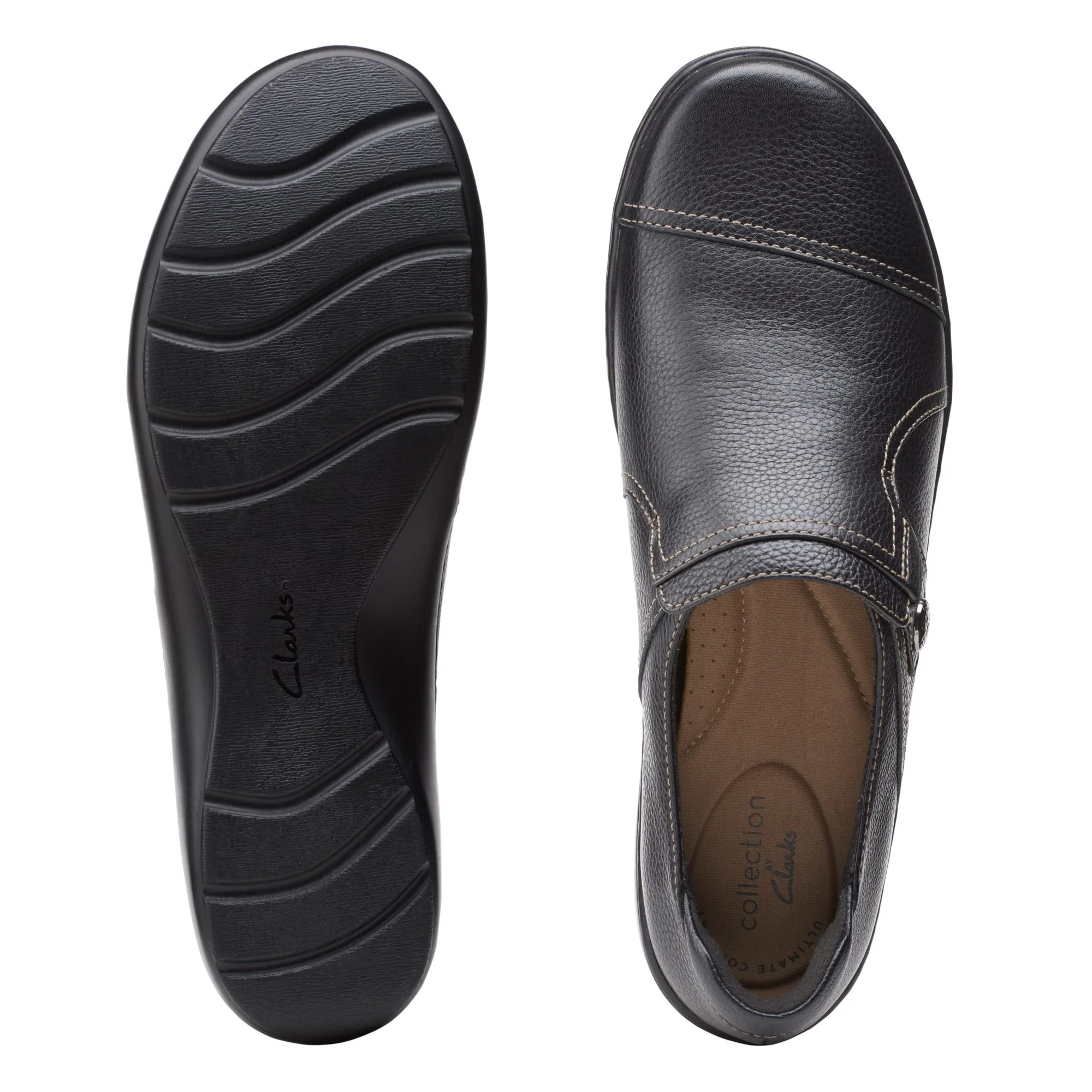 Clarks Women's Cora Poppy Slip On - Black Tumbled - Image 4
