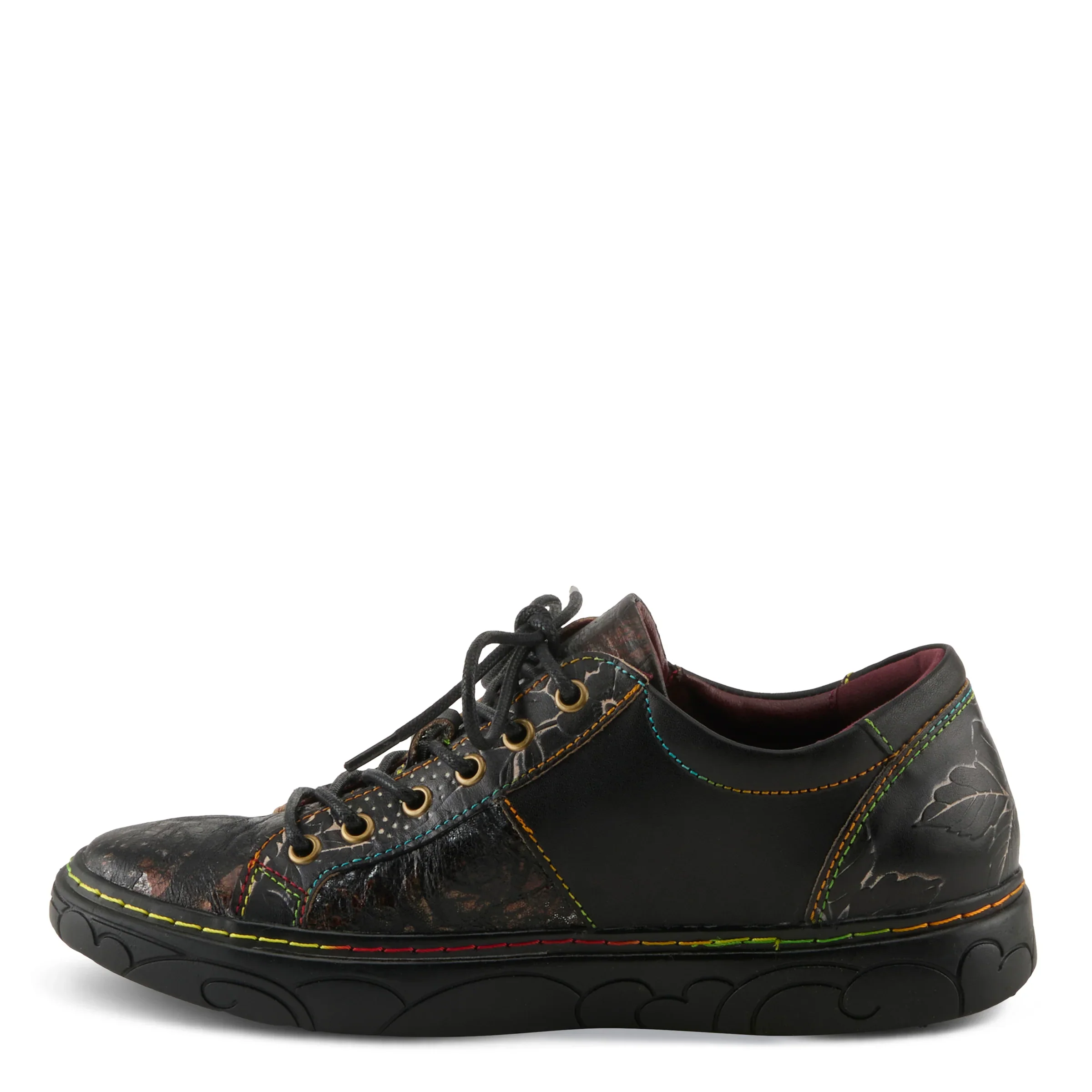L'Artiste by Spring Step Women's Danli Leather Zipper Sneaker - Black Multi - Image 2