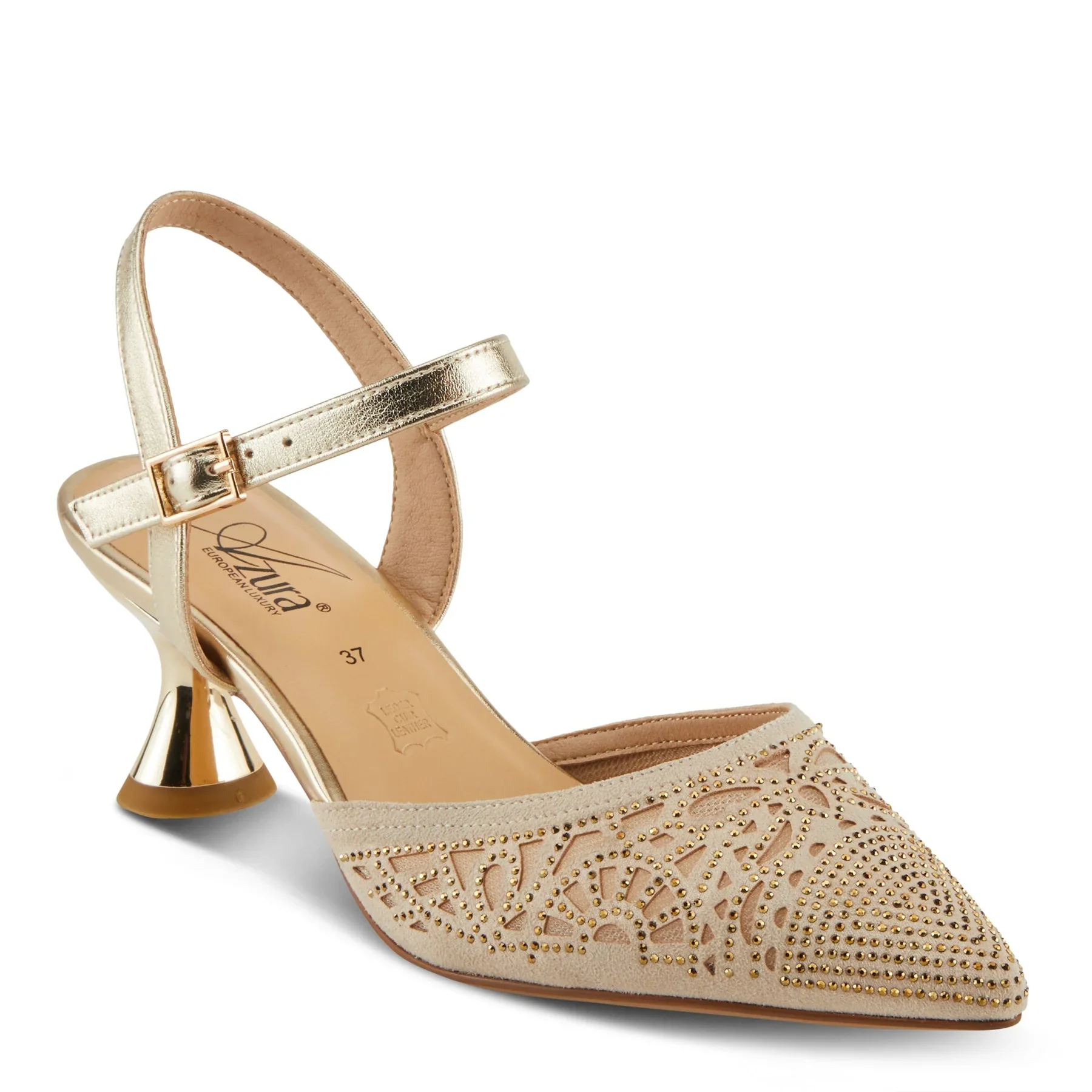 Azura by Spring Step Women's Delicate Sandals - Soft Gold - Image 4