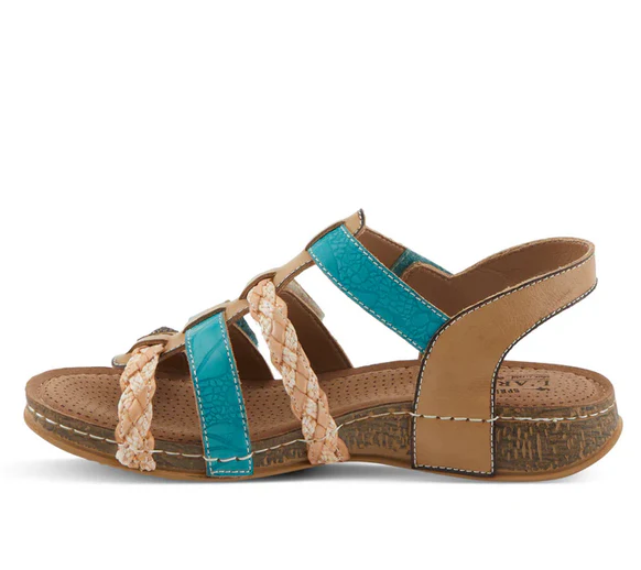 L'Artiste by Spring Step Women's Delila Sandal - Beige Multi - Image 2