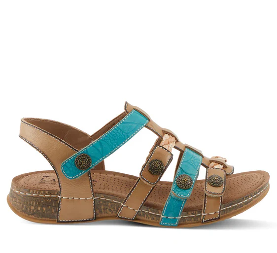 L'Artiste by Spring Step Women's Delila Sandal - Beige Multi - Image 3