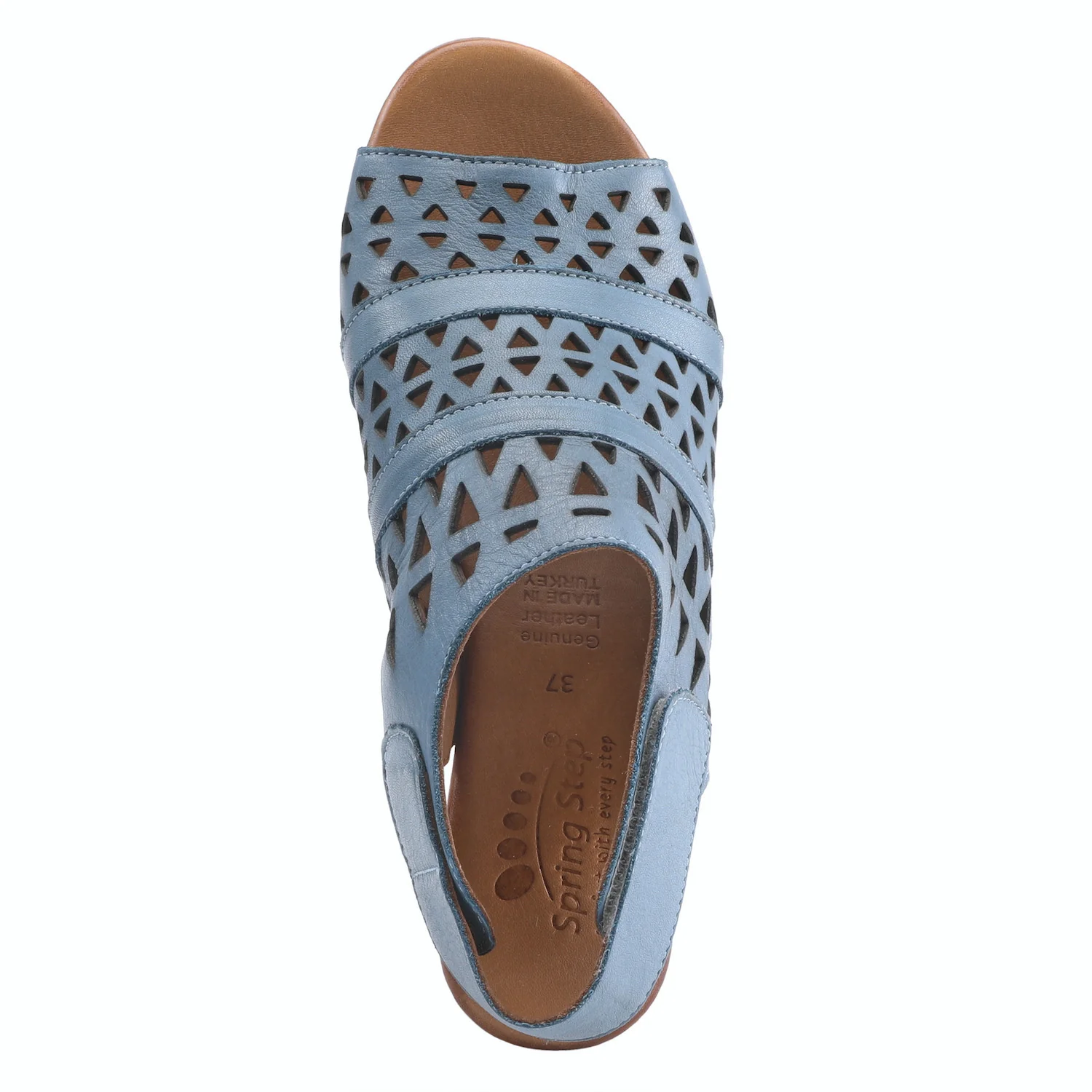 Spring Step Women's Dorotha Classic Leather Heeled Sandals - Blue - Image 6