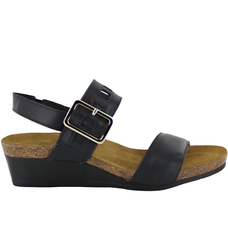 Naot Women's Dynasty Sandal - Black Matte Leather