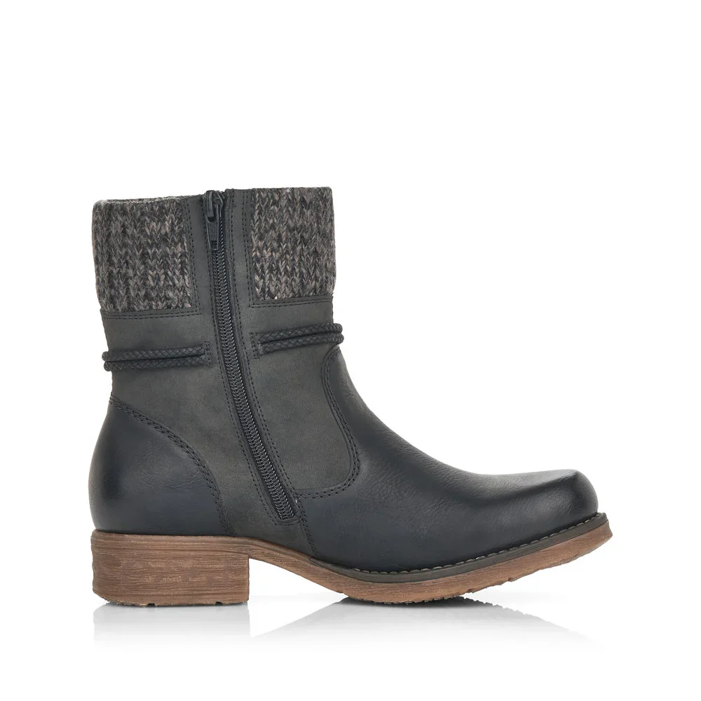 Rieker Women's Fee Boot - Schwartz/Anthrazit - Image 3