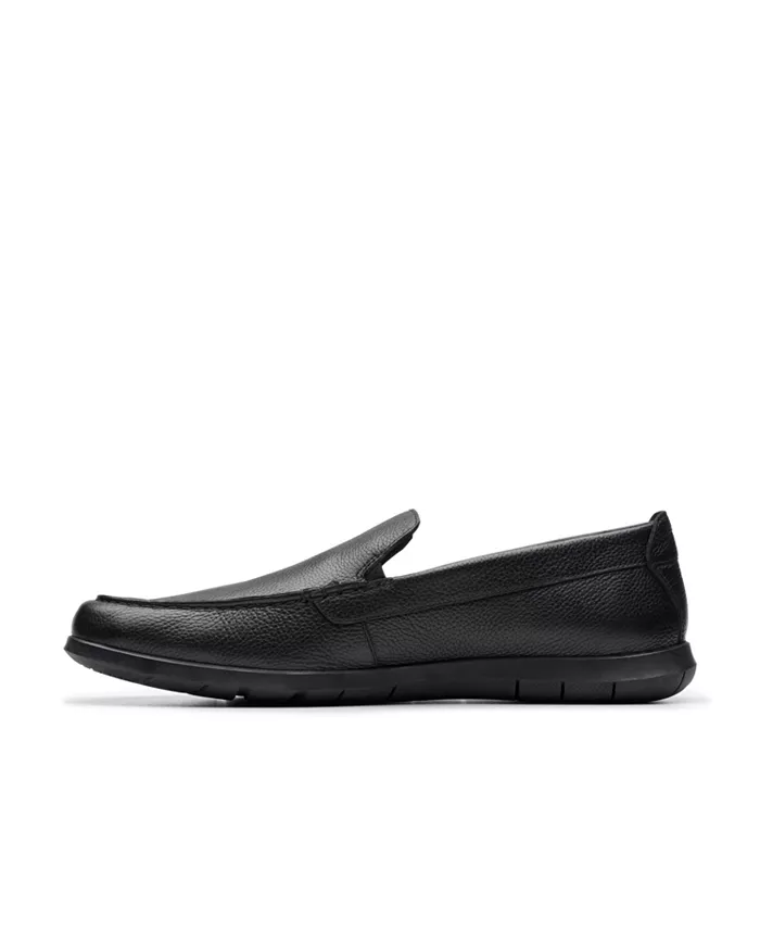 Clarks Men's Flexway Step Leather Slip Ons - Black - Image 2