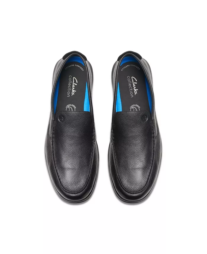 Clarks Men's Flexway Step Leather Slip Ons - Black - Image 3