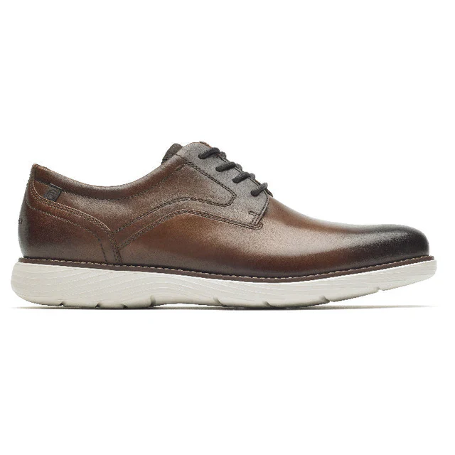 Rockport Men's Garett Plain Toe Oxford Dress Shoes - Brown - Image 3