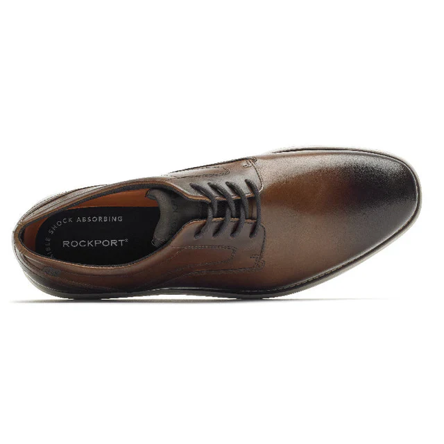 Rockport Men's Garett Plain Toe Oxford Dress Shoes - Brown - Image 4