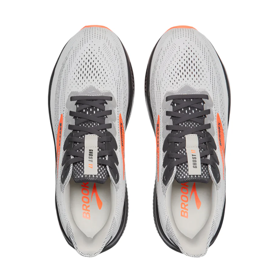 Brooks Men's Ghost 17 Dynamic Road Running Sneaker - Oyster Mushroom/Orange/Ebony - Image 5