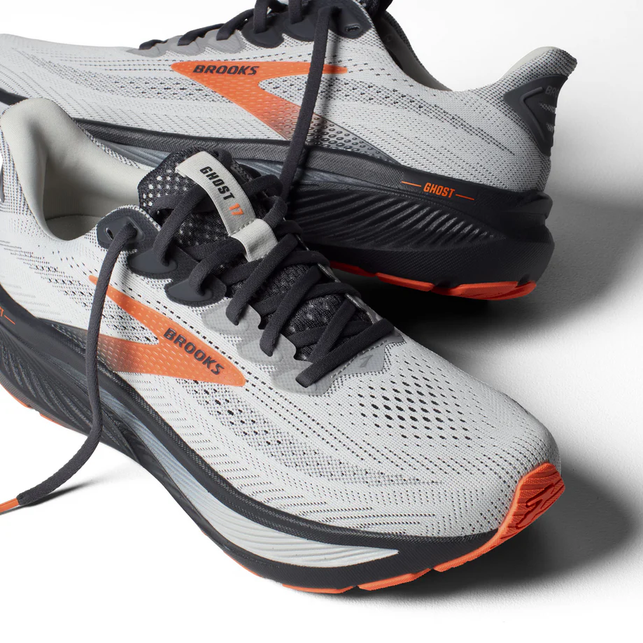 Brooks Men's Ghost 17 Dynamic Road Running Sneaker - Oyster Mushroom/Orange/Ebony - Image 7