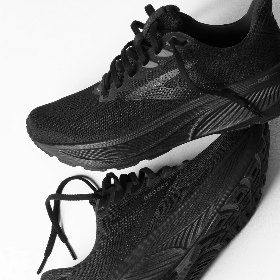 Brooks Men's Ghost 17 Dynamic Road Running Sneaker - Black/Black/Ebony - Image 7