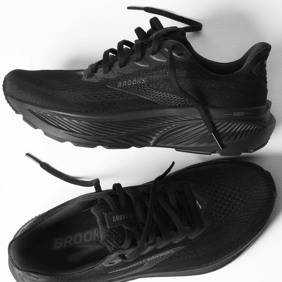 Brooks Women's Ghost 17 Dynamic Road Running Sneaker - Black/Black/Ebony - Image 7