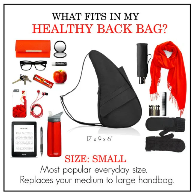 Ameribag 17" Microfiber Healthy Back Bag Tote® (Small) - Black - Image 6