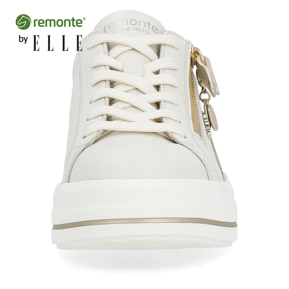 Remonte by Rieker Women's Julika Leather Low-Top Sneaker - Off White/Salbei/Muschel/Orange - Image 4