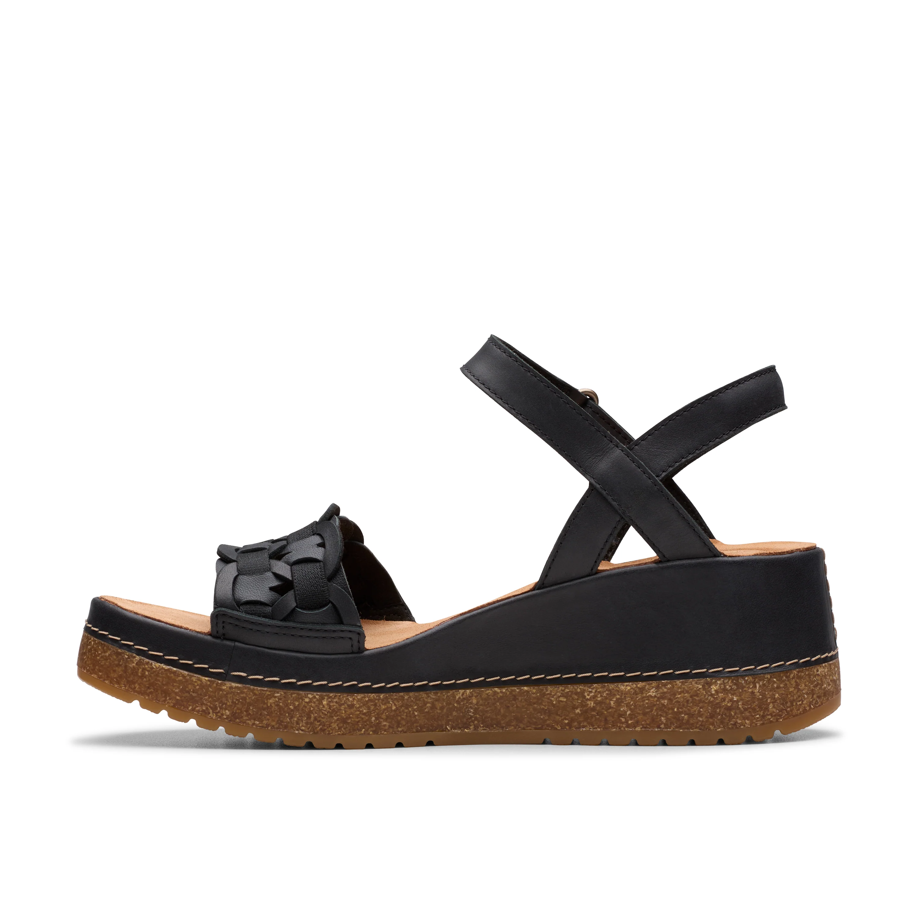 Clarks Women's Kassanda Bar Wedge Sandal - Black - Image 2