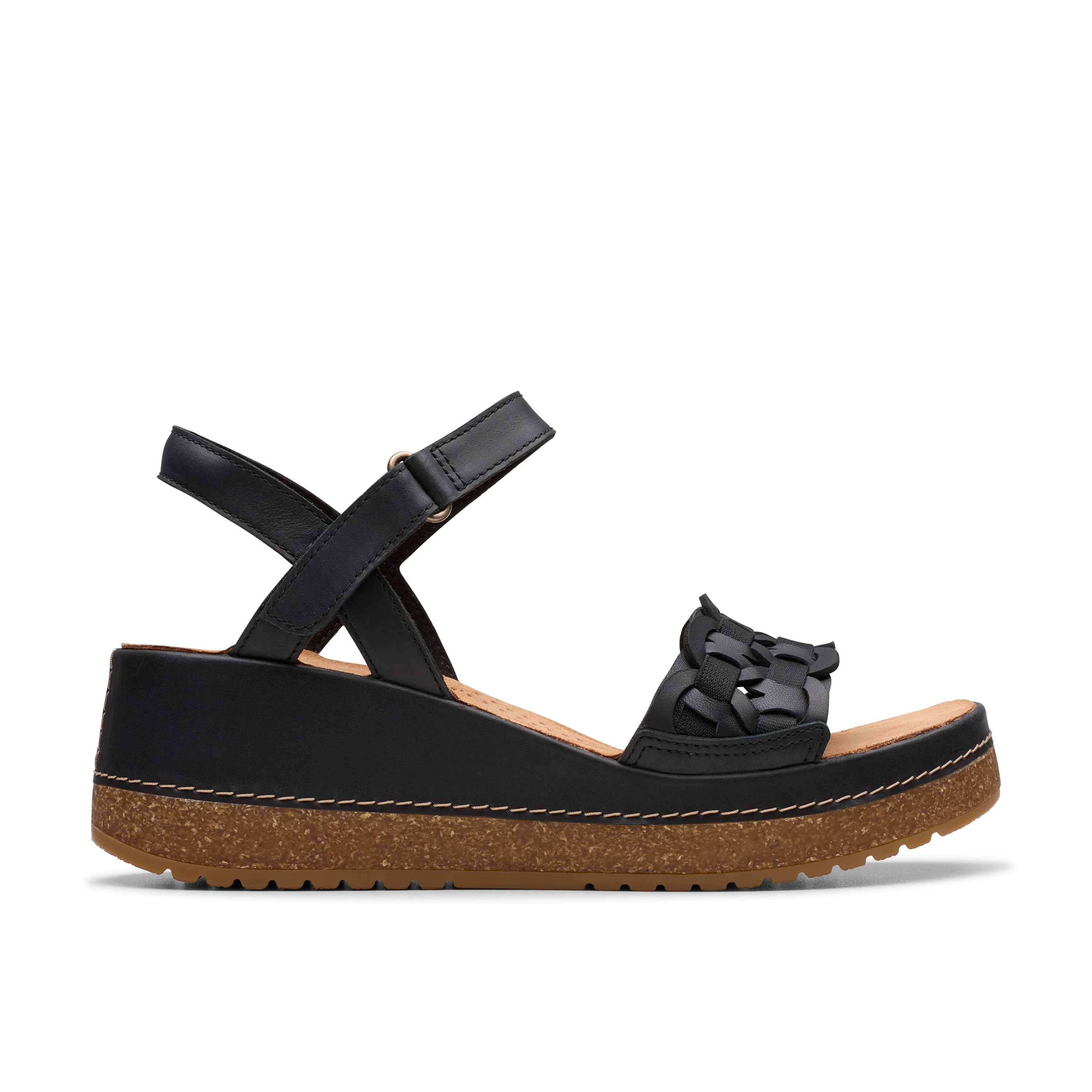 Clarks Women's Kassanda Bar Wedge Sandal - Black - Image 3