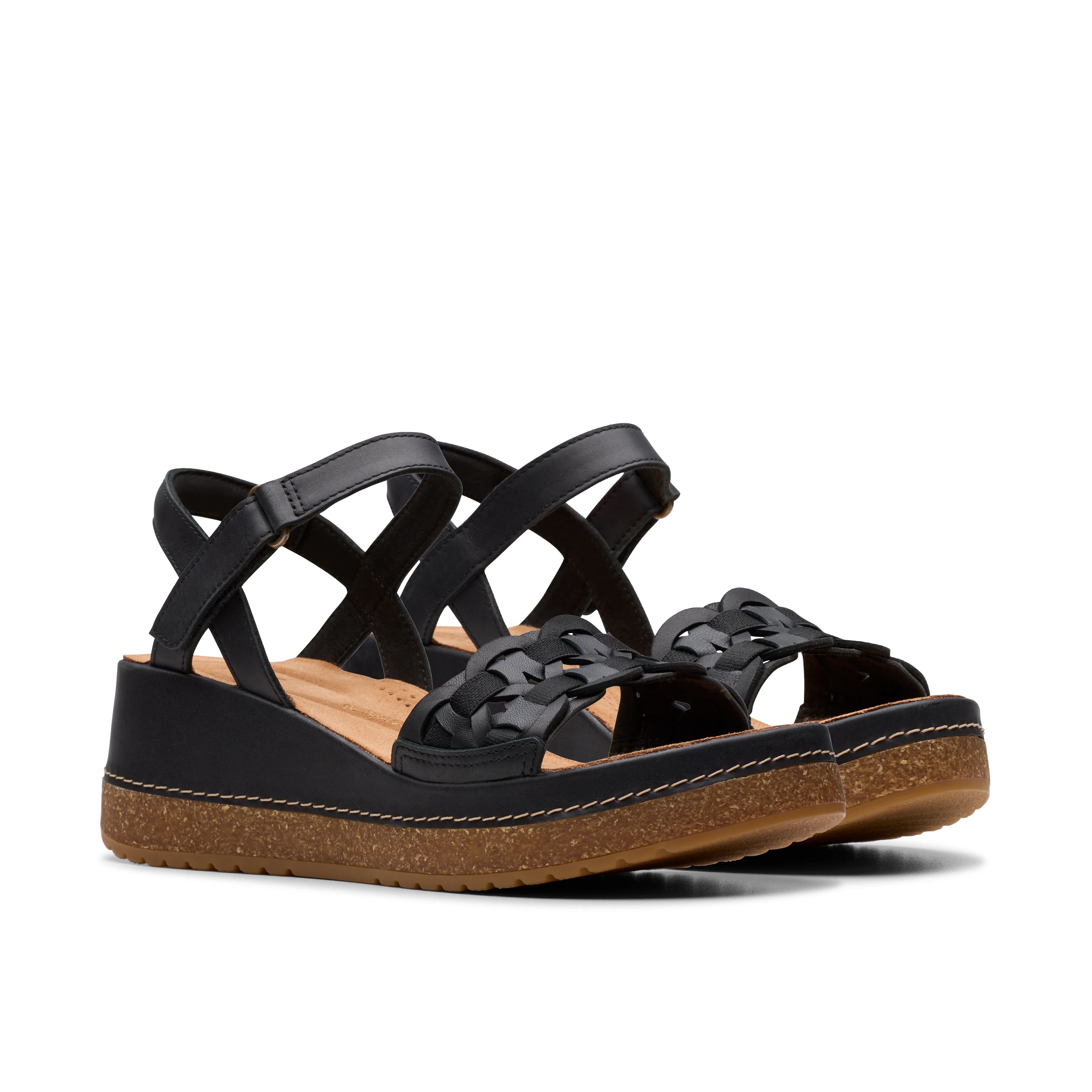 Clarks Women's Kassanda Bar Wedge Sandal - Black - Image 4