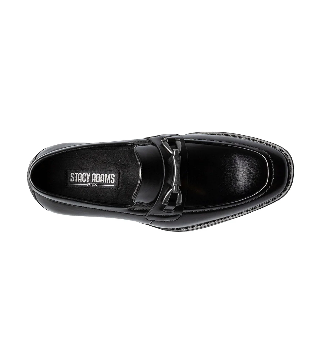 Stacy Adams Boys Kaylor Moc Toe Bit Slip On - Black - Image 4