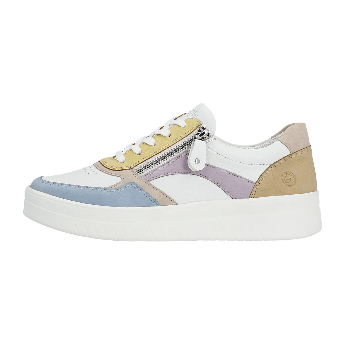 Remonte by Rieker Women's Pearl White Leather Sneakers - Aqua/Weiss/Rose/Sun/Mauve/Tan - Image 3