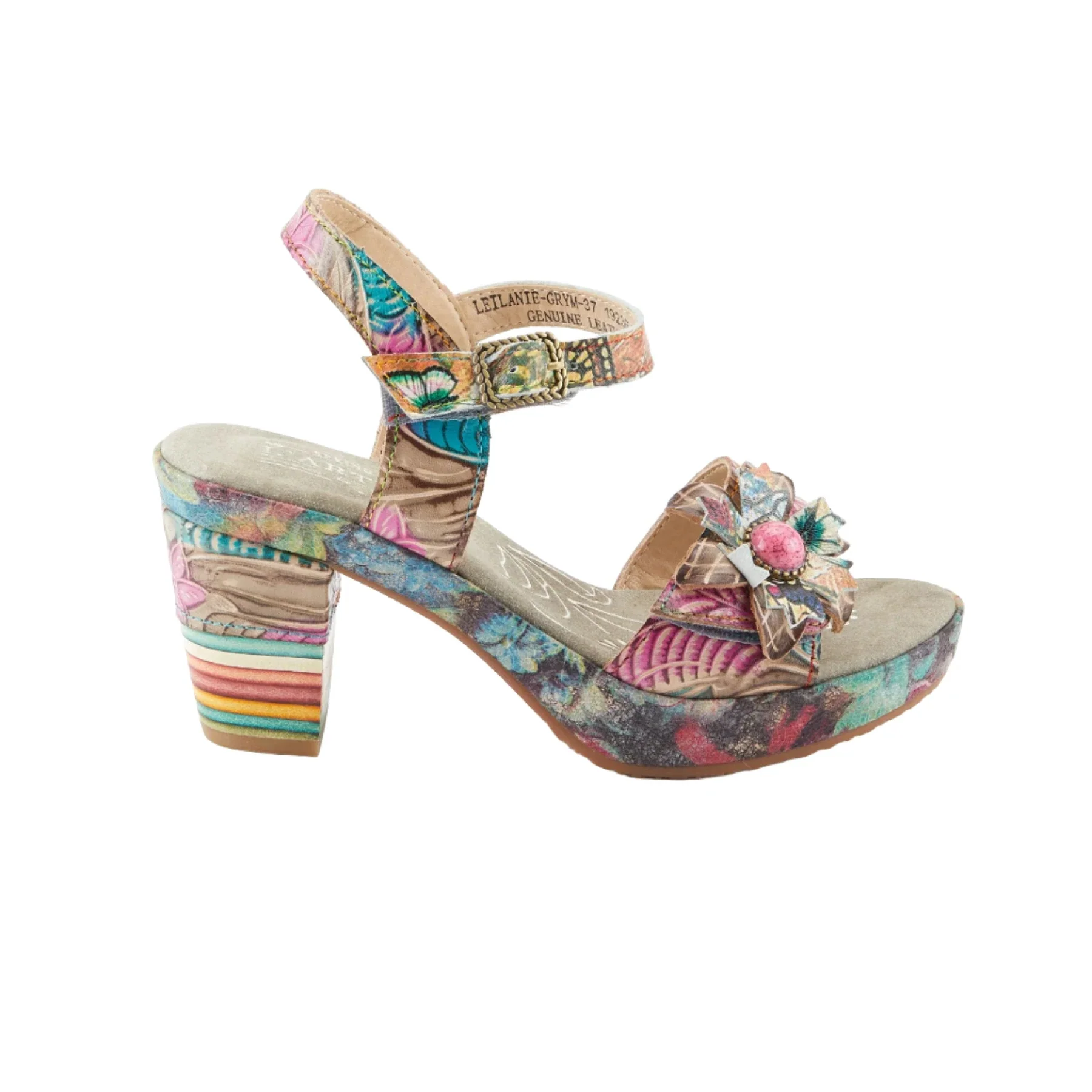 L'Artiste by Spring Step Women's Leilanie Sandals - Grey Multi - Image 3