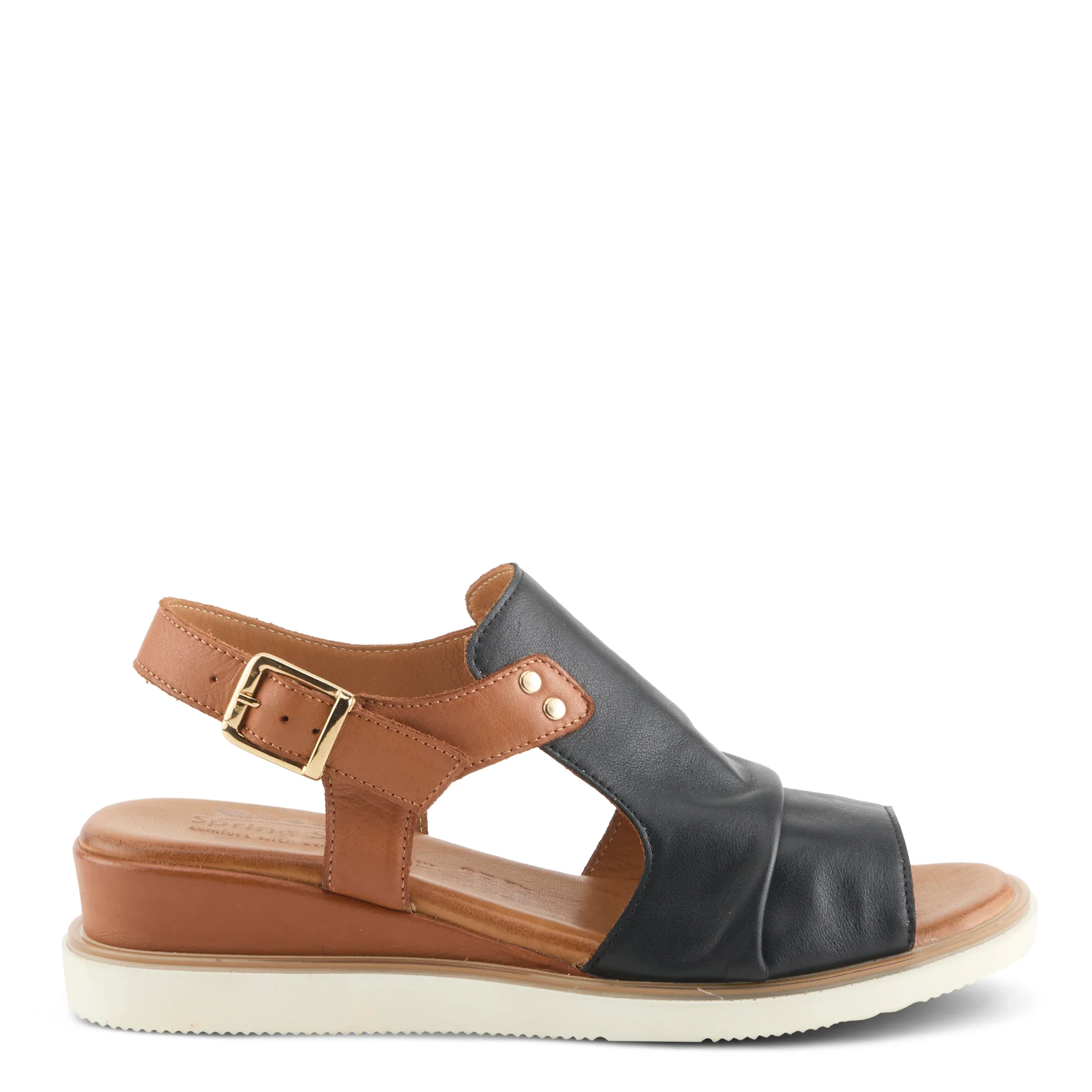 Spring Step Women's Locals Wedge Sandals - Black/Multi - Image 3