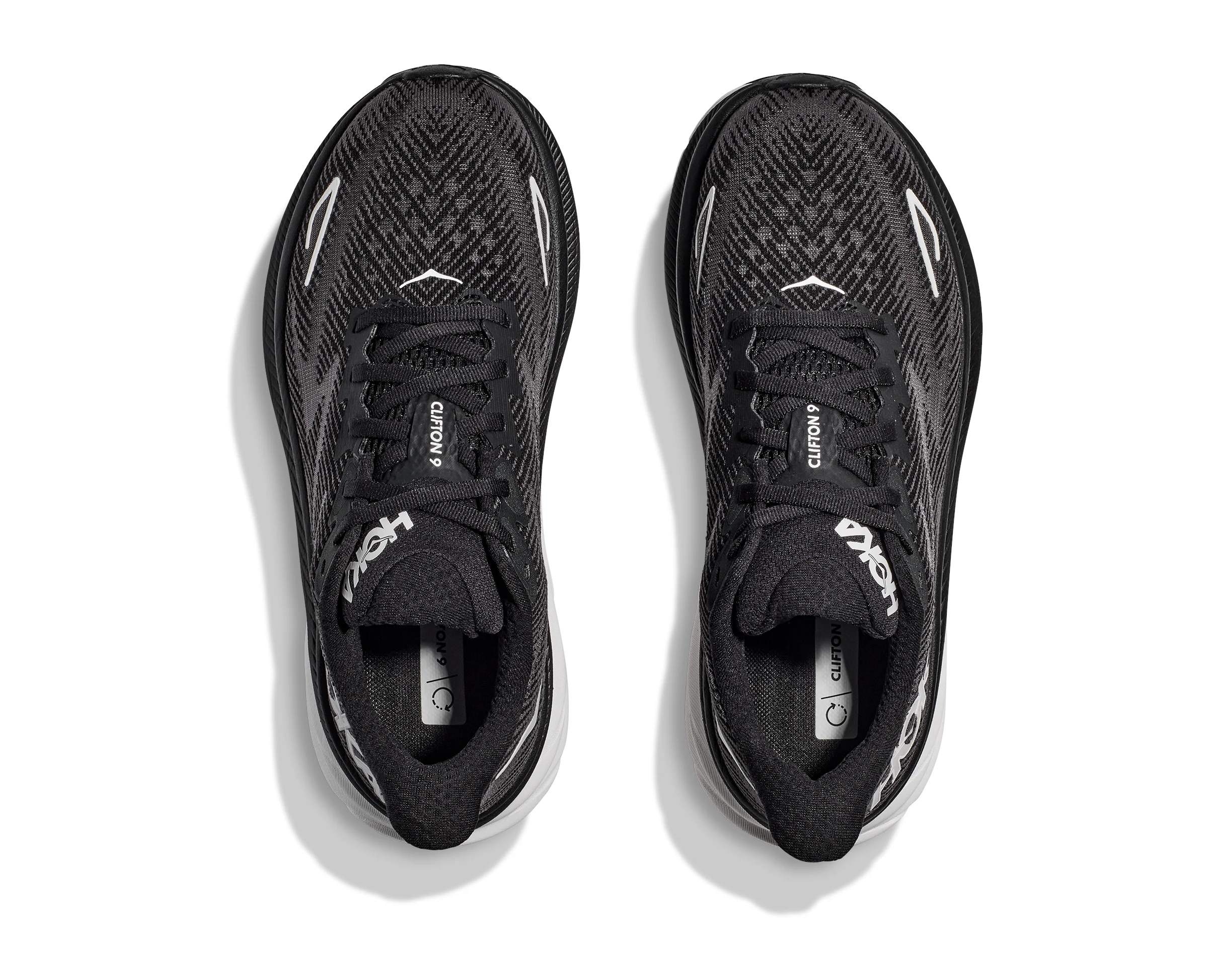 Hoka Men's Clifton 9 - Black/White - Image 4