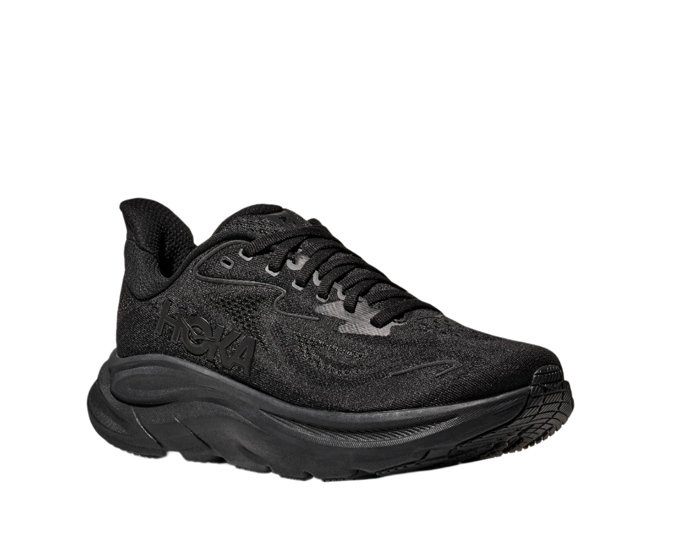 HOKA Men's Clifton 10 Cushioned Running Shoe - Black/Black