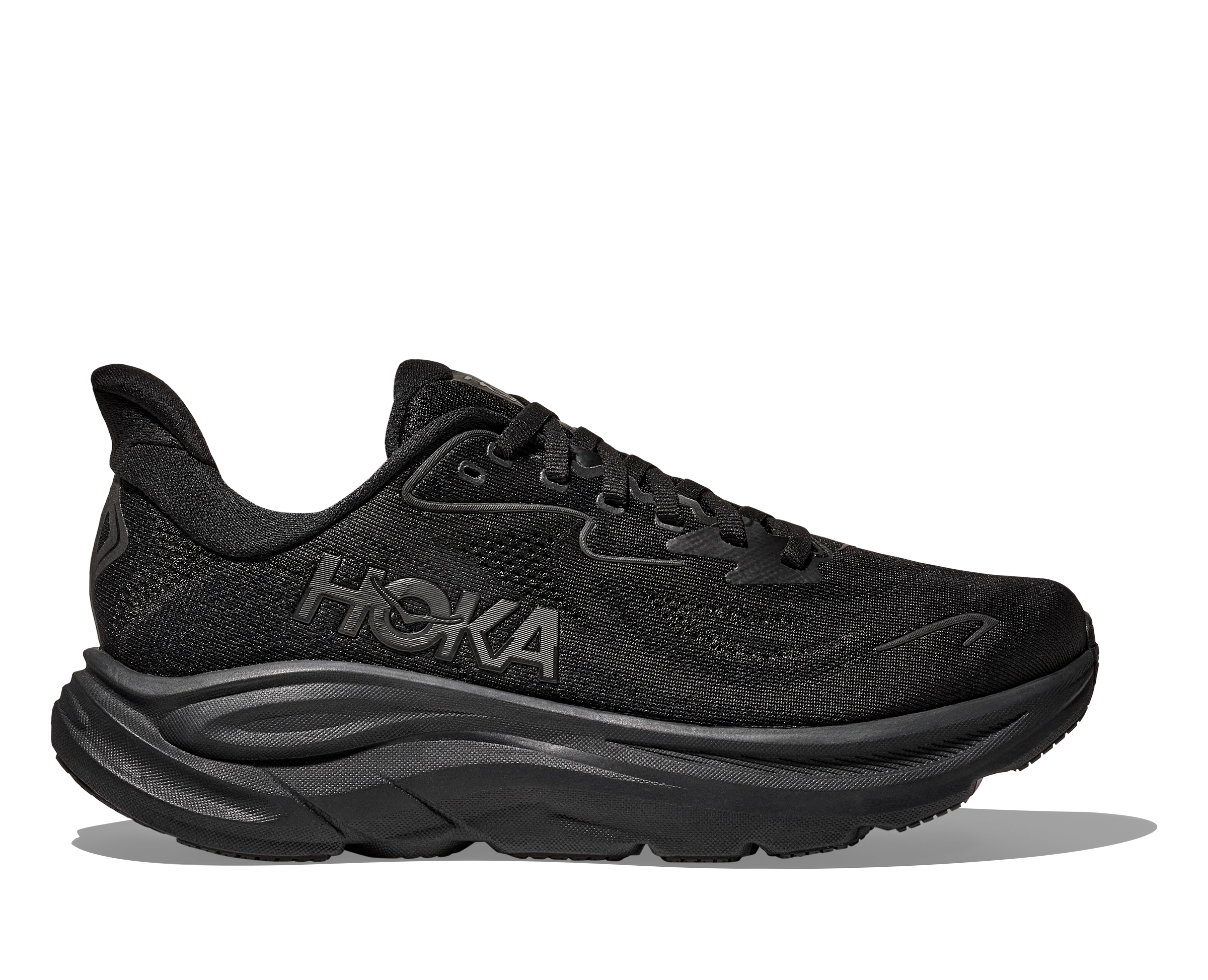 HOKA Men's Clifton 10 Cushioned Running Shoe - Black/Black - Image 3