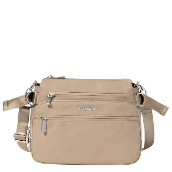 Baggallini Marais Crossbody - Taupe Twill